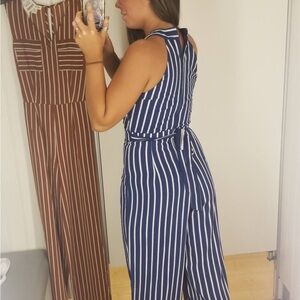 Striped Blue and White Jumpsuit